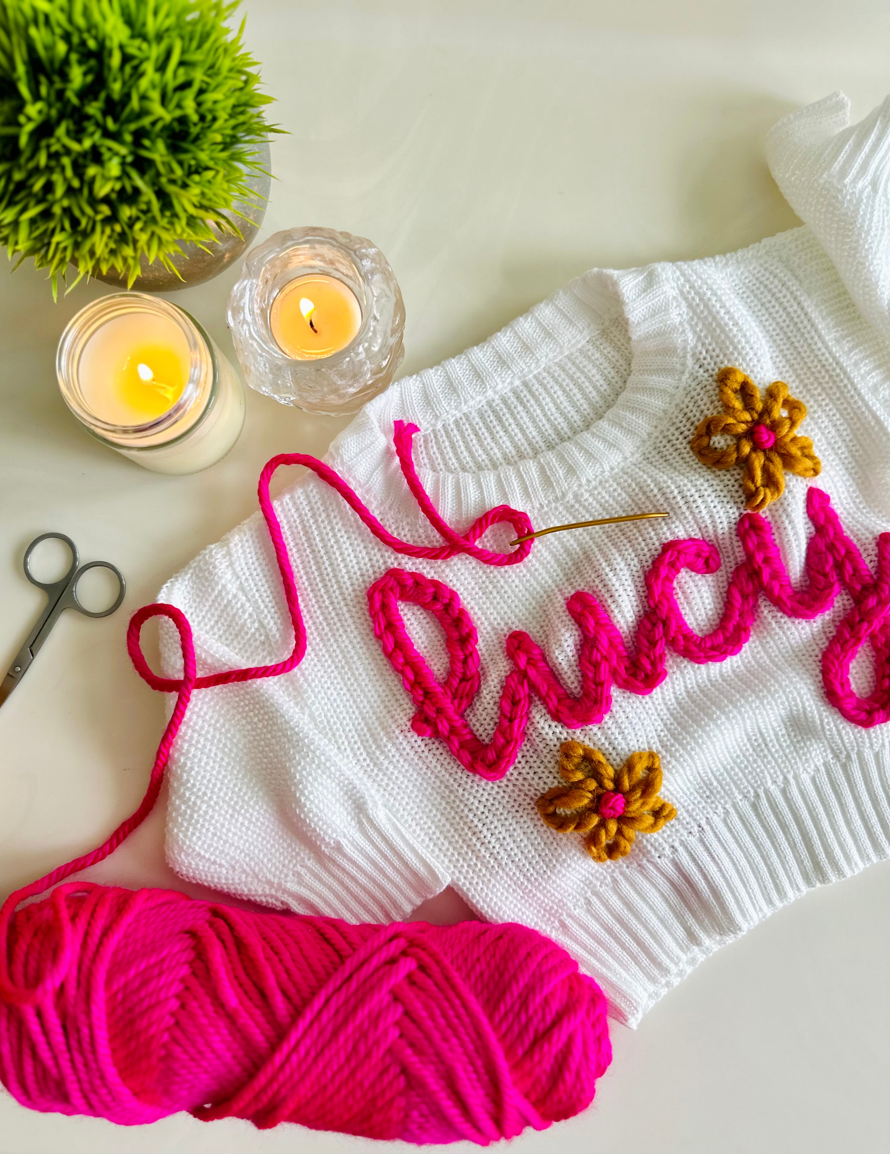 lucy personalized embroidered sweater