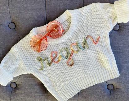 Personalized Hand-Embroidered Baby Sweater