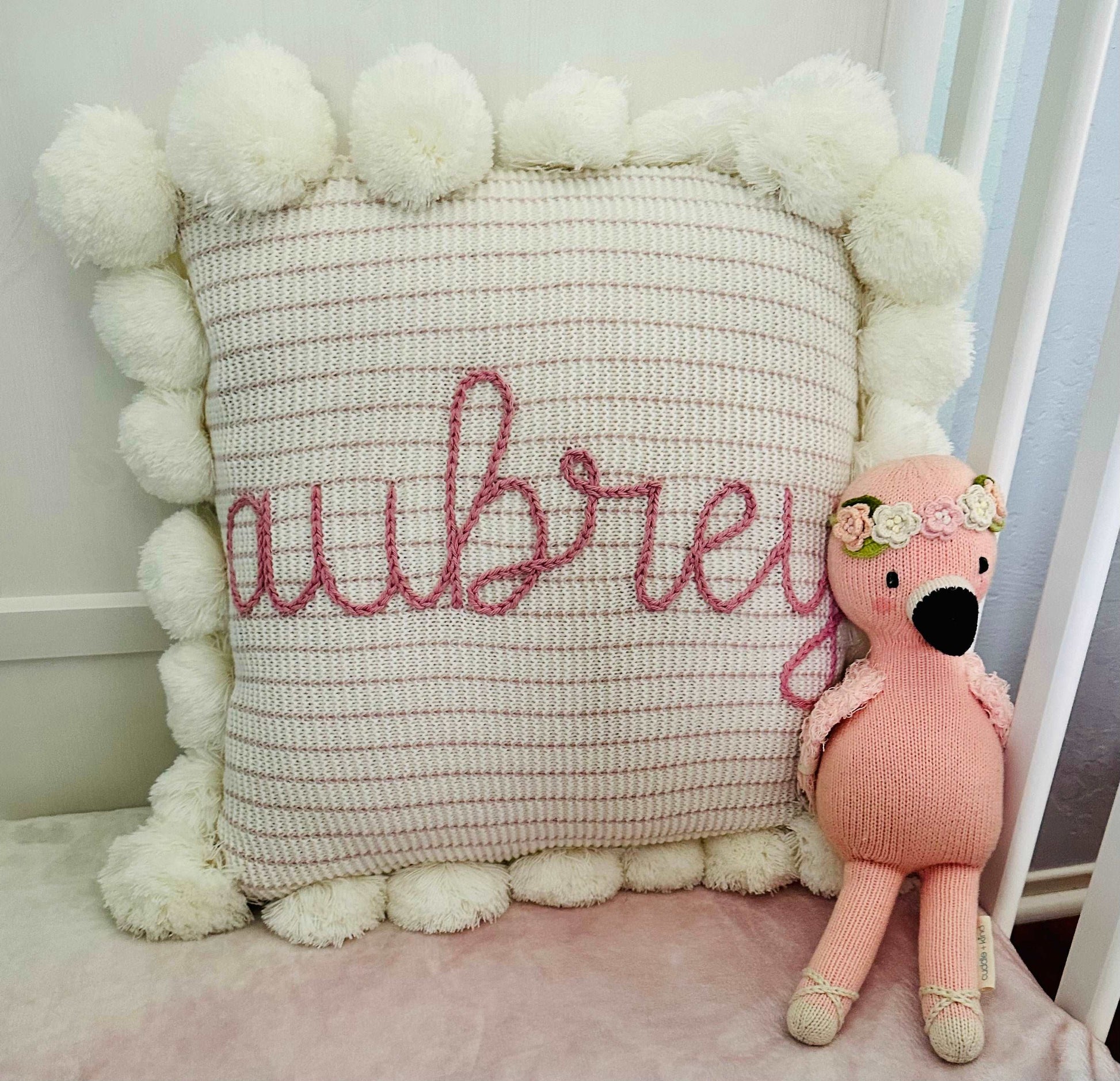 Personalized Hand-Embroidered Throw Pillow Cover